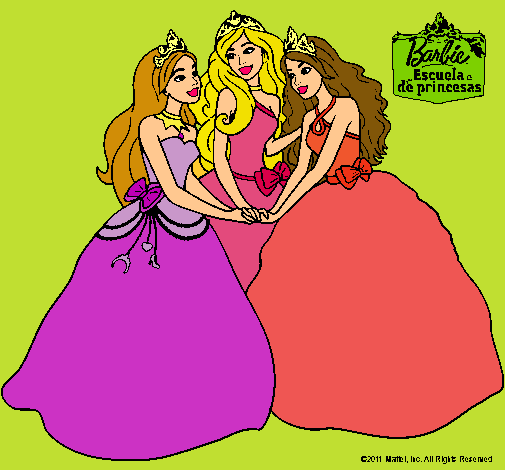 Dibujo Barbie y sus amigas princesas pintado por terenoa2