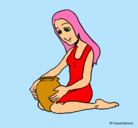 Dibujo Mujer y jarrón pintado por Mirene