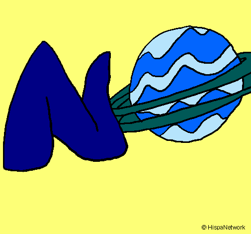 Dibujo Neptuno pintado por arocena