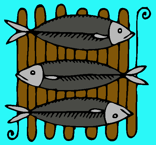 Dibujo Pescado a la brasa pintado por ROSIO
