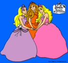 Dibujo Barbie y sus amigas princesas pintado por loasbonitoo