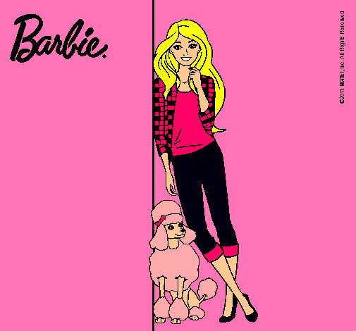 Dibujo Barbie con cazadora de cuadros pintado por Amyluz
