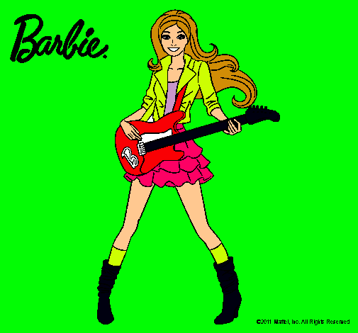 Dibujo Barbie guitarrista pintado por milulita