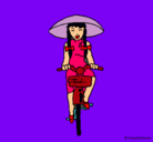 Dibujo China en bicicleta pintado por LAURENT