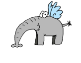 Dibujo Elefante con alas pintado por 7carolina