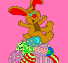 Dibujo Conejo de Pascua pintado por popo