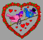 Dibujo Corazón con pájaros pintado por janneth