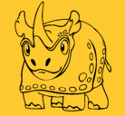 Dibujo Rinoceronte pintado por Cmora10