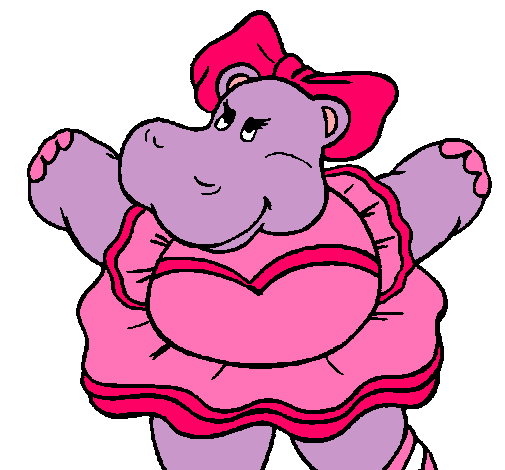 Hipopótama con lazo