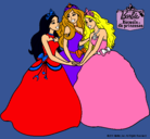 Dibujo Barbie y sus amigas princesas pintado por prinss