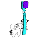Dibujo Muela y cepillo de dientes pintado por ANNNY