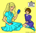 Dibujo Barbie con el teléfono móvil pintado por nicole3