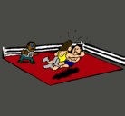 Dibujo Lucha en el ring pintado por stefi23455
