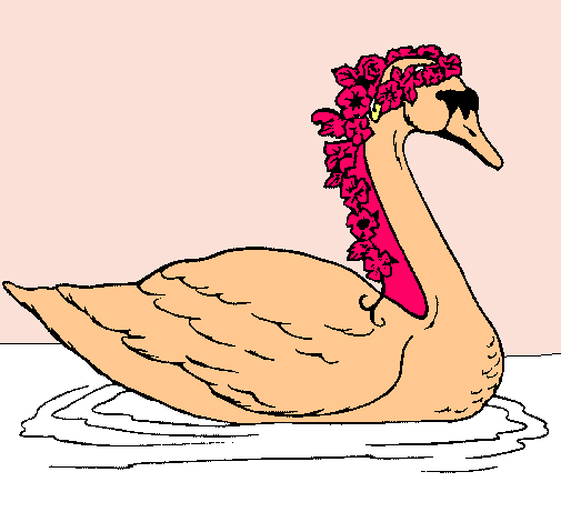 Cisne con flores