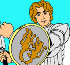 Dibujo Caballero con escudo de león pintado por Askadelia