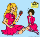 Dibujo Barbie con el teléfono móvil pintado por Mirene