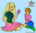 Dibujo Barbie con el teléfono móvil pintado por LUCYITA