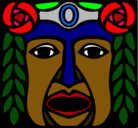 Dibujo Máscara Maya pintado por potacaca