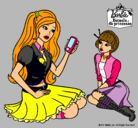 Dibujo Barbie con el teléfono móvil pintado por anghy