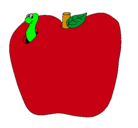 Dibujo Gusano en la fruta pintado por eryka