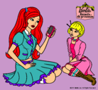 Dibujo Barbie con el teléfono móvil pintado por itzelita24