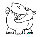 Dibujo Hipopótamo pintado por 3344