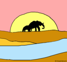Dibujo Elefante en el amanecer pintado por nataliajb