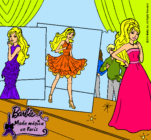 Dibujo Barbie, desfilando por la pasarela pintado por Diianiita