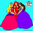 Dibujo Barbie y sus amigas princesas pintado por chalia