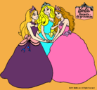 Dibujo Barbie y sus amigas princesas pintado por nets