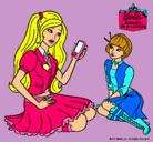 Dibujo Barbie con el teléfono móvil pintado por nenitaxula