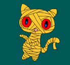 Dibujo Gato garabato momia pintado por chato