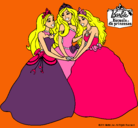 Dibujo Barbie y sus amigas princesas pintado por SEWSESE