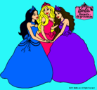 Dibujo Barbie y sus amigas princesas pintado por nicofer