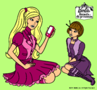 Dibujo Barbie con el teléfono móvil pintado por YOTZIMI