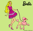 Dibujo Barbie paseando a su mascota pintado por Loren