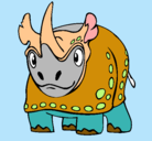 Dibujo Rinoceronte pintado por taota