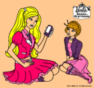 Dibujo Barbie con el teléfono móvil pintado por REIN