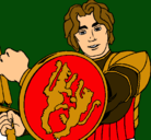 Dibujo Caballero con escudo de león pintado por mariogomez