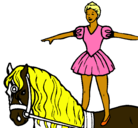 Dibujo Trapecista encima de caballo pintado por fuhdhdhdurey