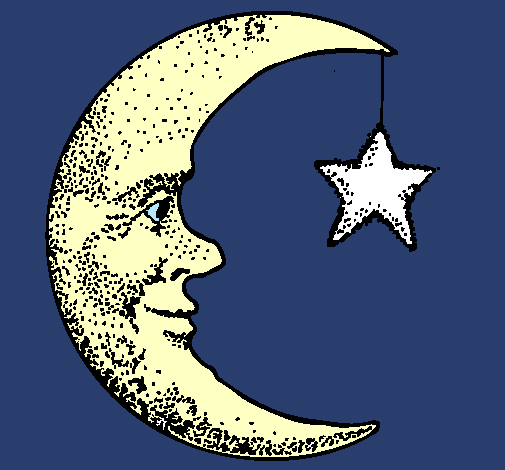 Dibujo Luna y estrella pintado por nano0z
