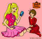 Dibujo Barbie con el teléfono móvil pintado por antothebest4