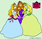 Dibujo Barbie y sus amigas princesas pintado por lichi