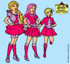 Dibujo Barbie y sus compañeros de equipo pintado por Mirene