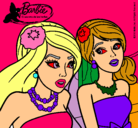 Dibujo Barbie y su amiga pintado por bonitas