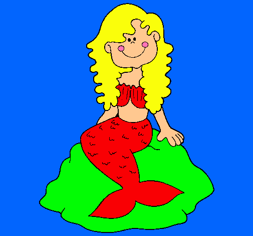 Dibujo Sirena sentada en una roca pintado por paris-france