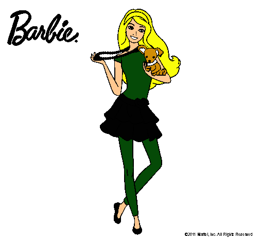 Dibujo Barbie y su mascota pintado por ernesotto