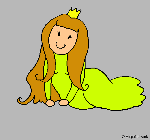 Dibujo Princesa contenta pintado por arocena