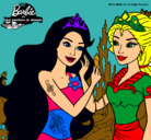 Dibujo Barbie se despiede de la reina sirena pintado por Elena10