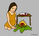 Dibujo Mujer cocinando pintado por noa777